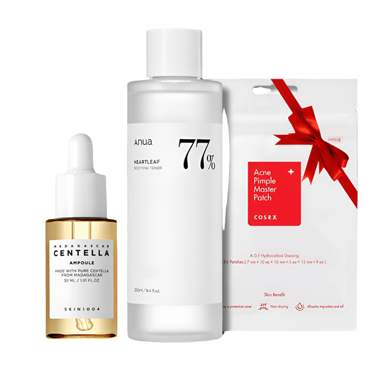 Promo pack | ANUA - Heartleaf 77% Soothing Toner + SKIN1004 - Ampoule à la Centella de Madagascar +COSRX PIMPLE MASTER PATCH (gratuite) skinsecrets